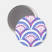 blauw damaspatroon magneet (Voorkant / Achterkant)