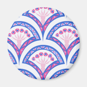 blauw damaspatroon magneet