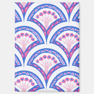 blauw damaspatroon magneet