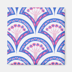 blauw damaspatroon magneet