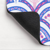 blauw damaspatroon muismat (Hoek)