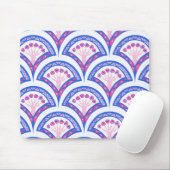 blauw damaspatroon muismat (Met muis)