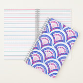 blauw damaspatroon notitieboek (Binnen)