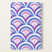 blauw damaspatroon notitieboek (Achterkant)