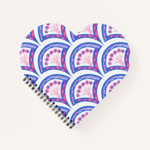 blauw damaspatroon notitieboek