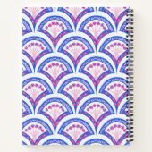 blauw damaspatroon notitieboek (Achterkant)