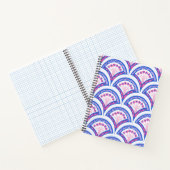 blauw damaspatroon notitieboek (Binnen)