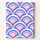 blauw damaspatroon notitieboek (Achterkant)