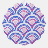 blauw damaspatroon ornament kaart (Achterkant)