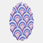 blauw damaspatroon ornament kaart (Rechts)