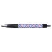 blauw damaspatroon pen (Voorkant)