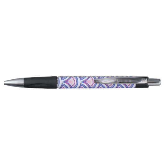 blauw damaspatroon pen (Achterkant)