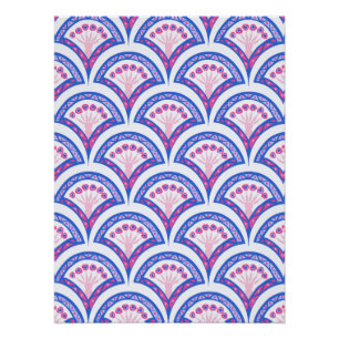 blauw damaspatroon perfect poster