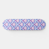 blauw damaspatroon persoonlijk skateboard (Horizontaal)
