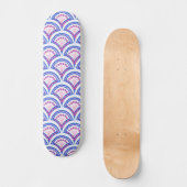 blauw damaspatroon persoonlijk skateboard (Voorkant)