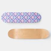 blauw damaspatroon persoonlijk skateboard (Horizontaal)