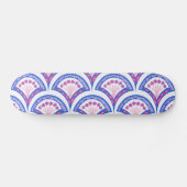 blauw damaspatroon persoonlijk skateboard (Horizontaal)