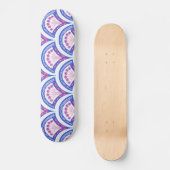 blauw damaspatroon persoonlijk skateboard (Voorkant)