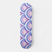 blauw damaspatroon persoonlijk skateboard (Voorkant)