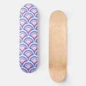 blauw damaspatroon persoonlijk skateboard (Voorkant)
