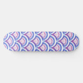 blauw damaspatroon persoonlijk skateboard (Horizontaal)