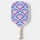 blauw damaspatroon pickleball paddle (Achterkant)