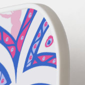 blauw damaspatroon pickleball paddle (Links Detail)