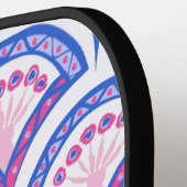 blauw damaspatroon pickleball paddle (Links Detail)