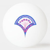 blauw damaspatroon pingpongbal (Achterkant)