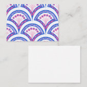 blauw damaspatroon plaatskaartje (Voorkant / Achterkant)