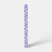 blauw damaspatroon samsung galaxy hoesje (Linkerkant)