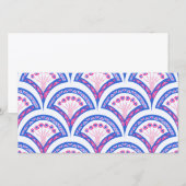 blauw damaspatroon save the date (Voorkant / Achterkant)