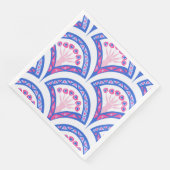 blauw damaspatroon servet (Hoek)