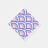 blauw damaspatroon servet (Hoek)