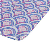 blauw damaspatroon snijplank (Hoek)