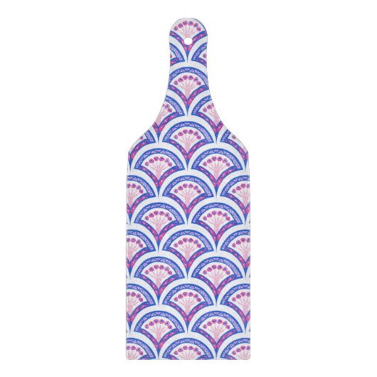 blauw damaspatroon snijplank (Voorkant)