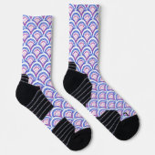 blauw damaspatroon sokken (Rechts)