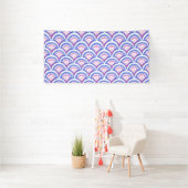 blauw damaspatroon spandoek (Insitu)