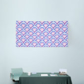 blauw damaspatroon spandoek (Beurs)