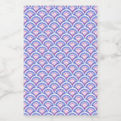 blauw damaspatroon voedselcontainer etiket (Enkel label)