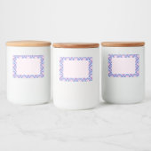 blauw damaspatroon voedselcontainer etiket (Flessen)