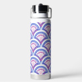 blauw damaspatroon waterfles (Achterkant)
