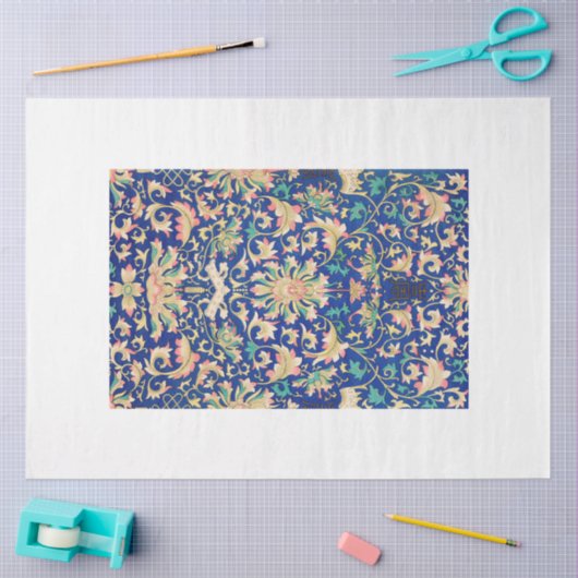  blauw damast behang tissue tissuepapier (Craft)