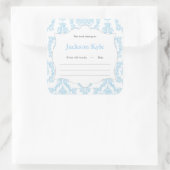 Blauw Damast Boek baby shower Bookplate label (Tas)