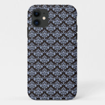 Blauw Damast iPhone 11 Hoesje