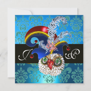 BLAUW DAMAST, JUIWELEN UIL, ELFENHOED, DIAMANTEN V KAART