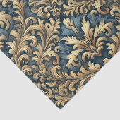 Blauw Damast met Gouden Patroon Decoupage Tissuepapier (Detail)