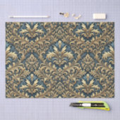 Blauw Damast met Gouden Patroon Decoupage Tissuepapier (Craft)