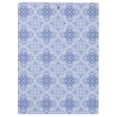 Blauw Damast Ontwerp Klembord (Achterkant)