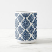 blauw damast ontwerp koffiemok (Center)